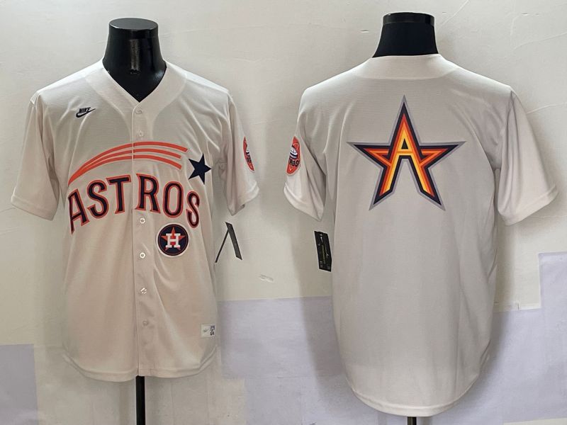Men Houston Astros Blank Cream Five generations Joint Name 2025 Nike MLB Jersey style 10